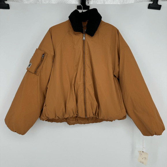 Free People Movement Outpost Bomber Jacket S Oversized Rust Brown Gorpcore - Picture 16 of 16